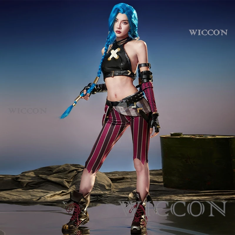 Lol jinx cosplay kostýmy anime lol Arcane jinx cosplay uniformy oblečenia 130 cm parochň