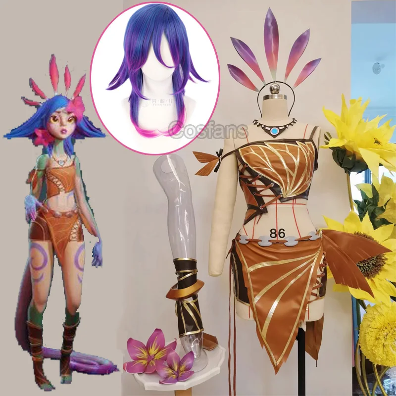 Lol neeko cosplay zvedavý chameleón neeko cosplay kostým lol Star Guardian Cosplay parochňu odolné voči tepelne perucas ahri cosplay
