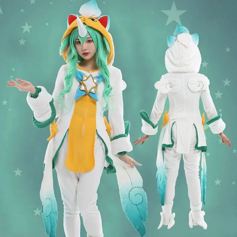 Lol The Starchild Guardian Soraka Cosplay kostým pyžama jeseň zimné ženy s dlhými rukávmi Halloween Party
