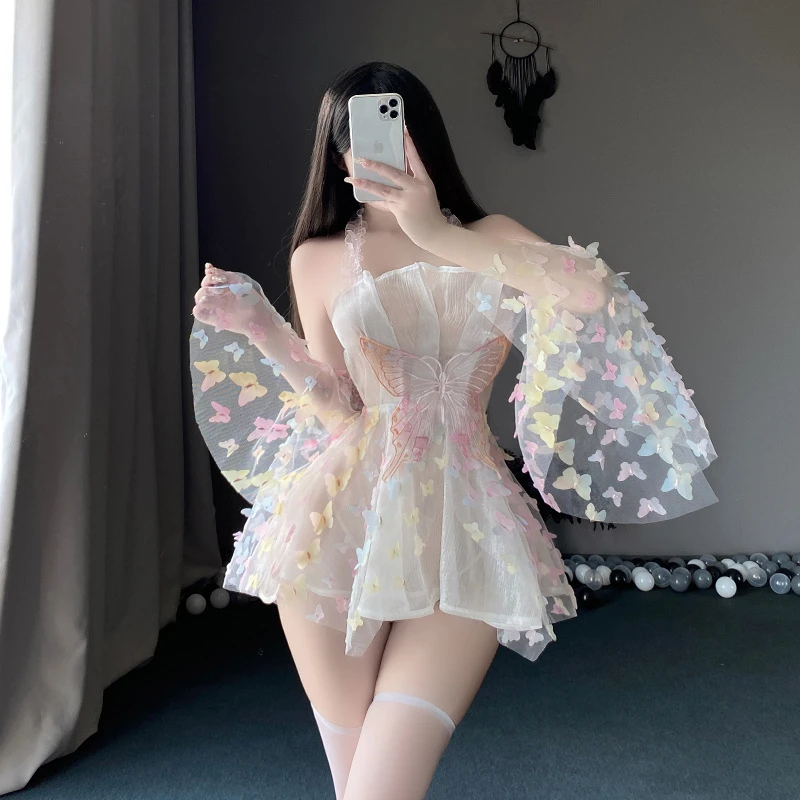 Lolita dievčatá anime motýľa víla princezná kostýmy Krásne kostým Cosplay Perspektíva luxusné šaty sexy slúžka flirt sex uniforma