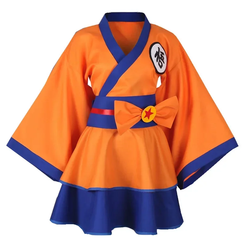 Lolita goku cosplay fantasy kimono šaty anime super hrdina prestrojený kostým dospelé ženy roleplay fancy outfit ženský halloween