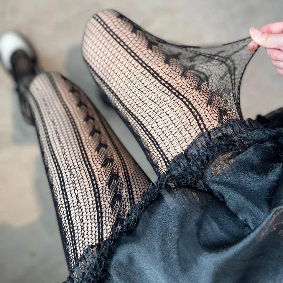 Lolita láska sieť červené čierne hodvábne pančuchy pančucháče čistá červená sexy rybárske pančuchy tenké ponožky Ženy JK Dievčatá rybárske pančuchy