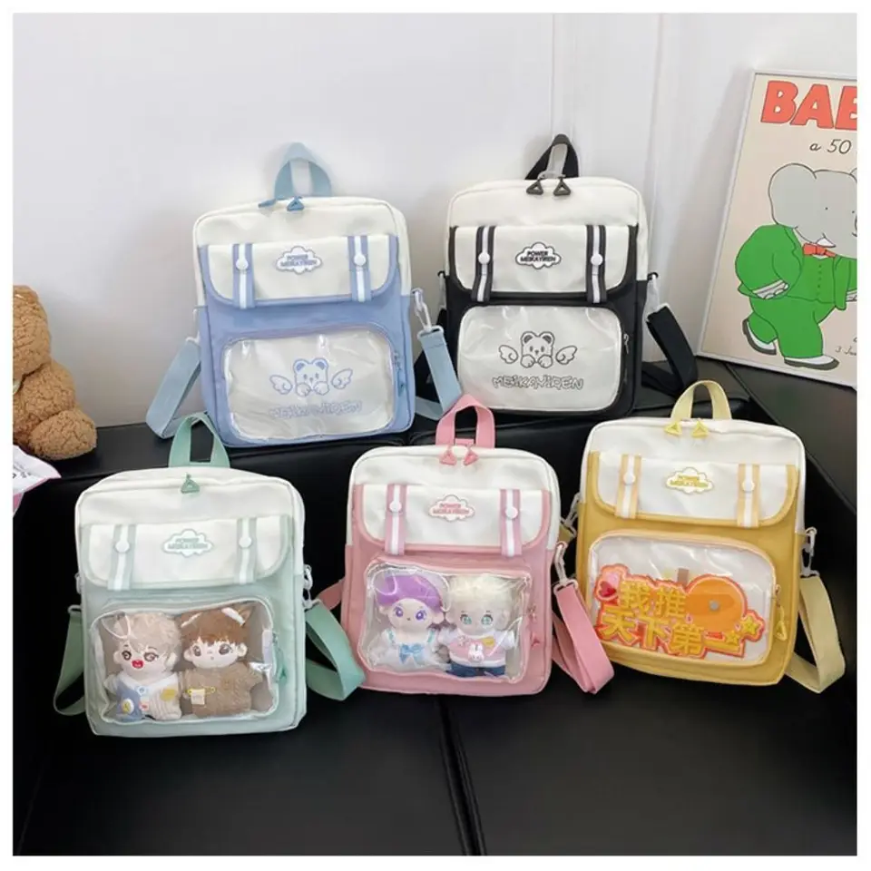 LOLITA STYLE Krásny batoh Kawaii Clear Bag Schoolbags pre dospievajúce dievčatá Transparentné kabelky Candy Sweet Itabag Ramery Bags