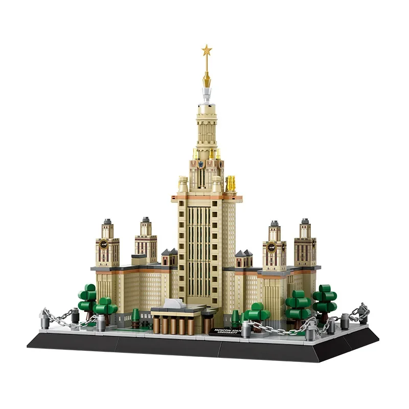 Lomonosov Moskva Štátna univerzita Model budovy budovy MOC City Modulárna architektúra tehly nápady hračky darček pre deti dievčatá dievčatá dievčatá