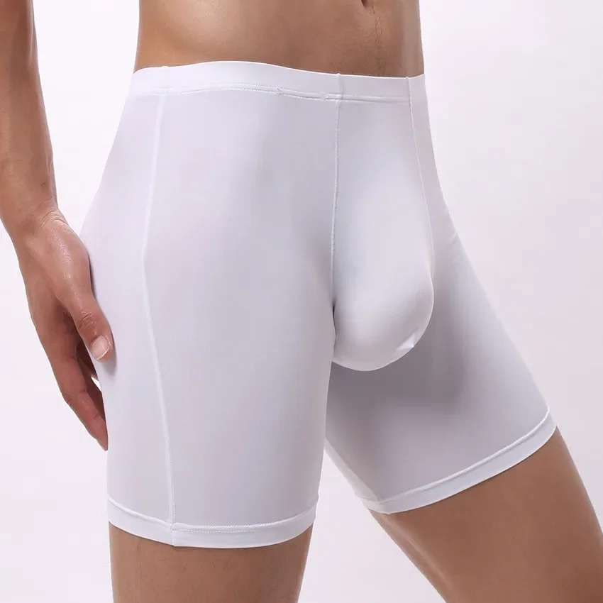 Long Men Boxer Underwear Pánske boxerové šortky pánske hodvábne hodváb dlhé nohavičky spodnú bielizeň Značka Kvalita sexy priedušné nohavičky
