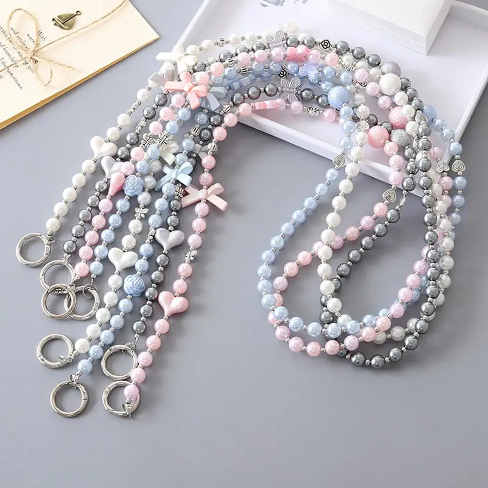 Long reťazec popruhy vonkajšie prepravy šnúrky na šnúrku Crossbody Lanyard Mobile Retiad Retiad Lany Universal DIY anti-loss korálky