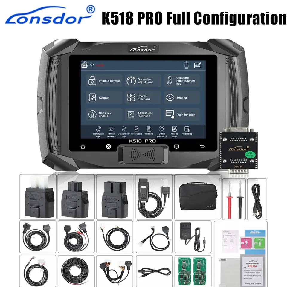LONSDOR K518 Pro Plná verzia Kľúčový programátor s 2pcs LT20+ pre kábel Toyota FP30+ pre Nissan BCM CableJCD pre adaptér JLR ADP