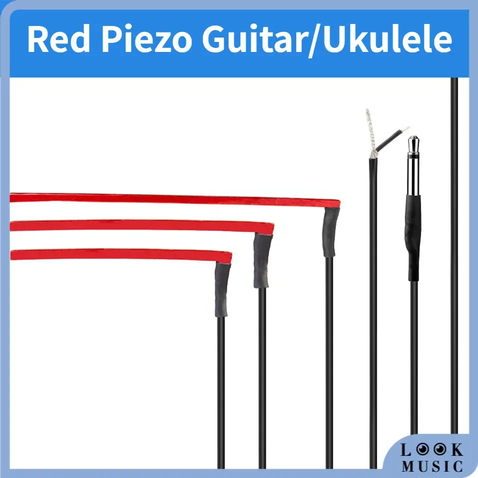 Look 1/5/10ks Red Piezo Guitar Pickup pre ukulele akustickú gitaru banjo mandolín 40 mm/50 mm/67 mm doplnky Guitarra Preamp