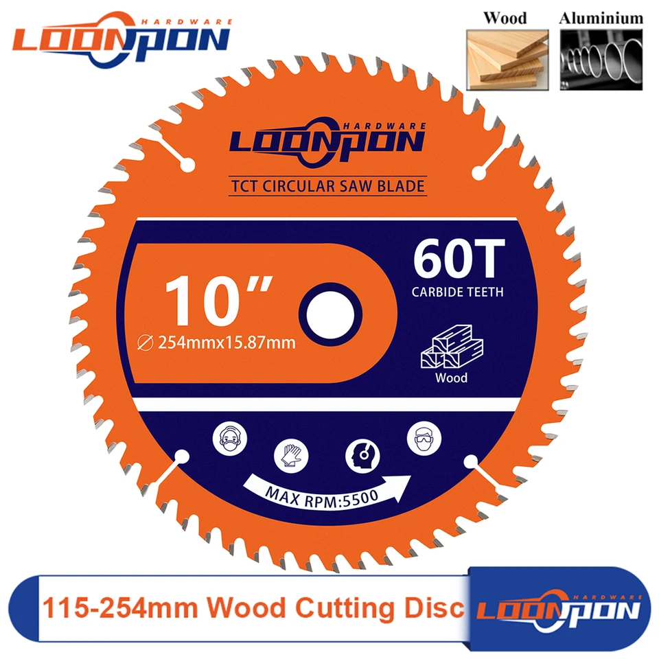 Loonpon 115/140/165/184/254 mm karbid kruhová pílová rezanie pílky pre drevo tenký kovový plastový stôl píla mlynček 2ks