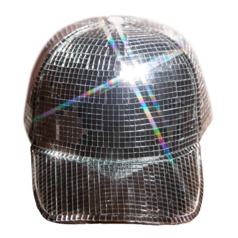 Loptový klobúk pre DJs Glitter Mirror Hat Novinka párty klobúk pre mužov Ženy