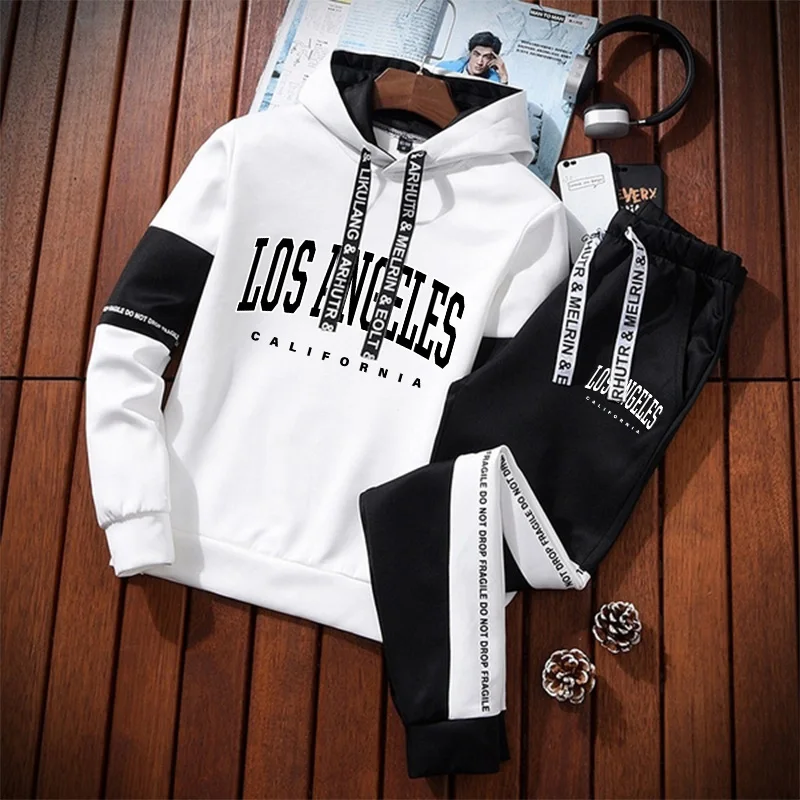 Los Angeles Hoodie Sweatpants Autumn Hot Sale Pánske stopy po kapucní mikiny jogger