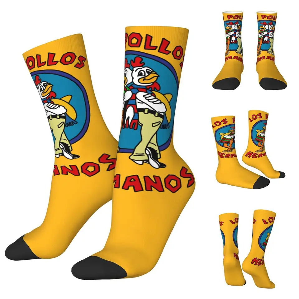 Los Pollos Hermanos Breaking Bad Unisex ponožky, teplý 3D tlač šťastné ponožky Street Style Crazy Sock