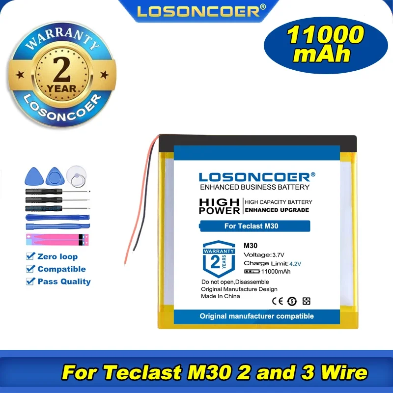 Losoncoer 11000 mAh pre batériu Teclast M30 2 a 3 drôty Tablet PC