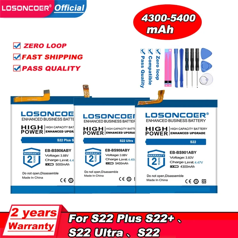 Losoncoer 5400MAH EB-BS906ABY EB-BS908ABY EB-BS901ABY batéria pre Samsung Galaxy S22 S22 Plus a S22 Ultra S901 S908B S906