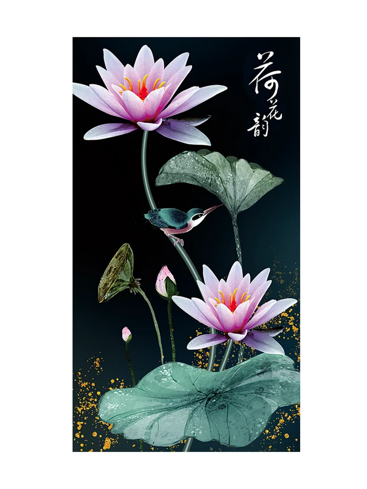 Lotus Flower Cross Stitch DIY vyšívacie sada obývacia izba dekoratívna maľba