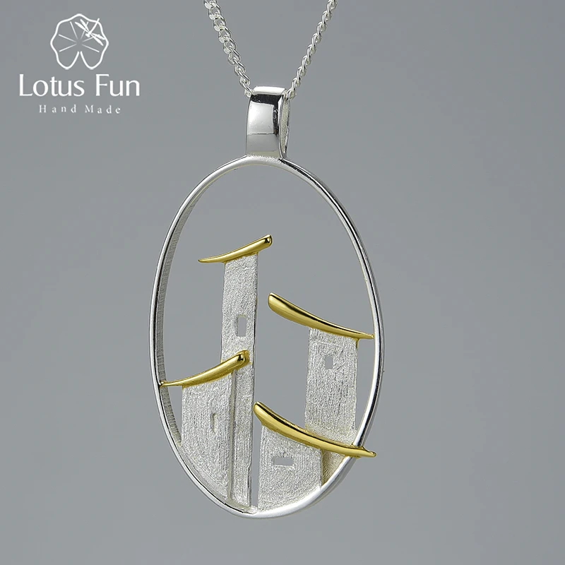 Lotus Fun Real 925 Sterling Silver Fine Jewelry Originálny čínsky architekton