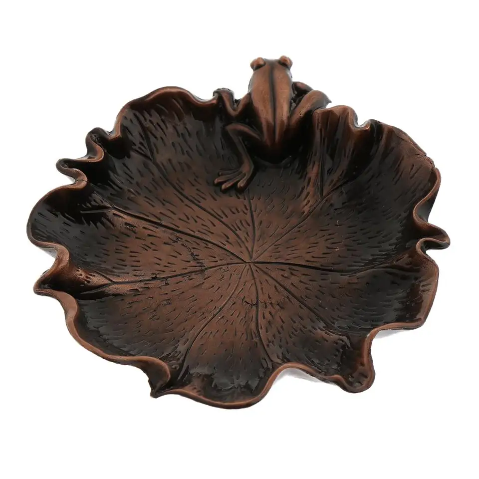 Lotus Leaf s žabou retro retro zliatinov