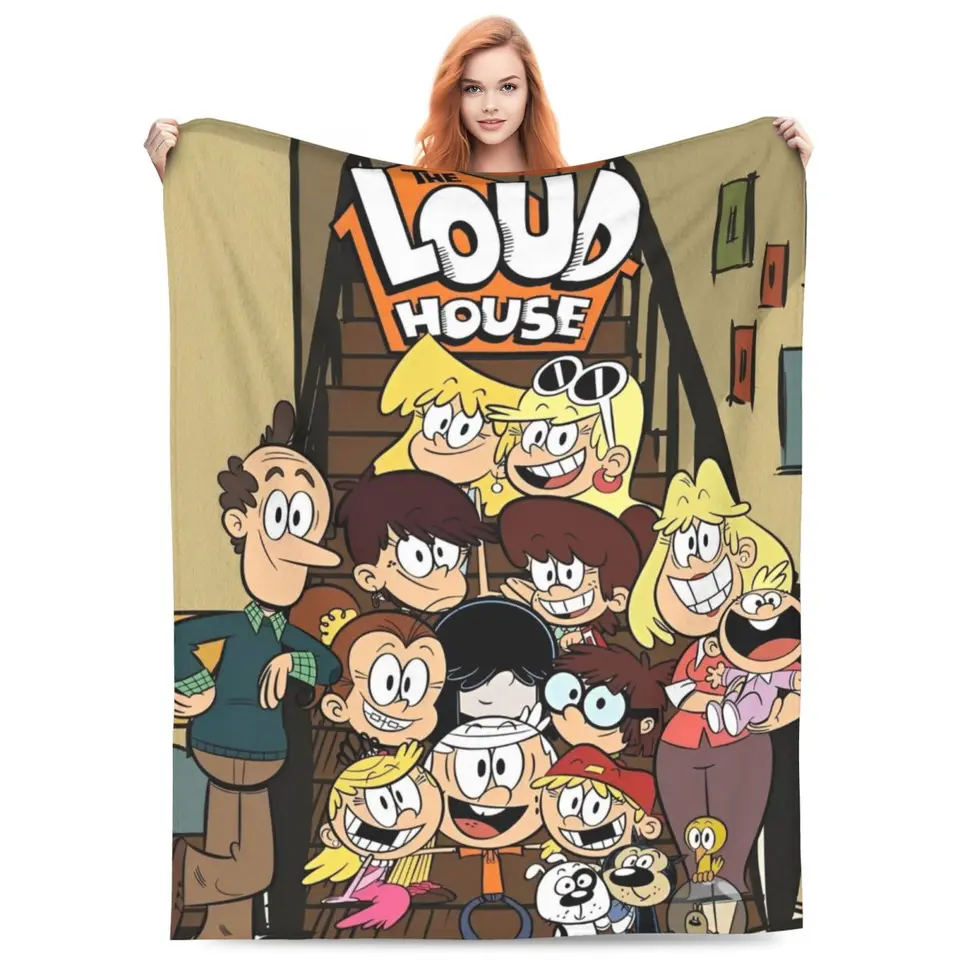 Loud Houses Family Cartoon Super Mäkké prikrývky kemping kemping plyšové obliečky hody tlači