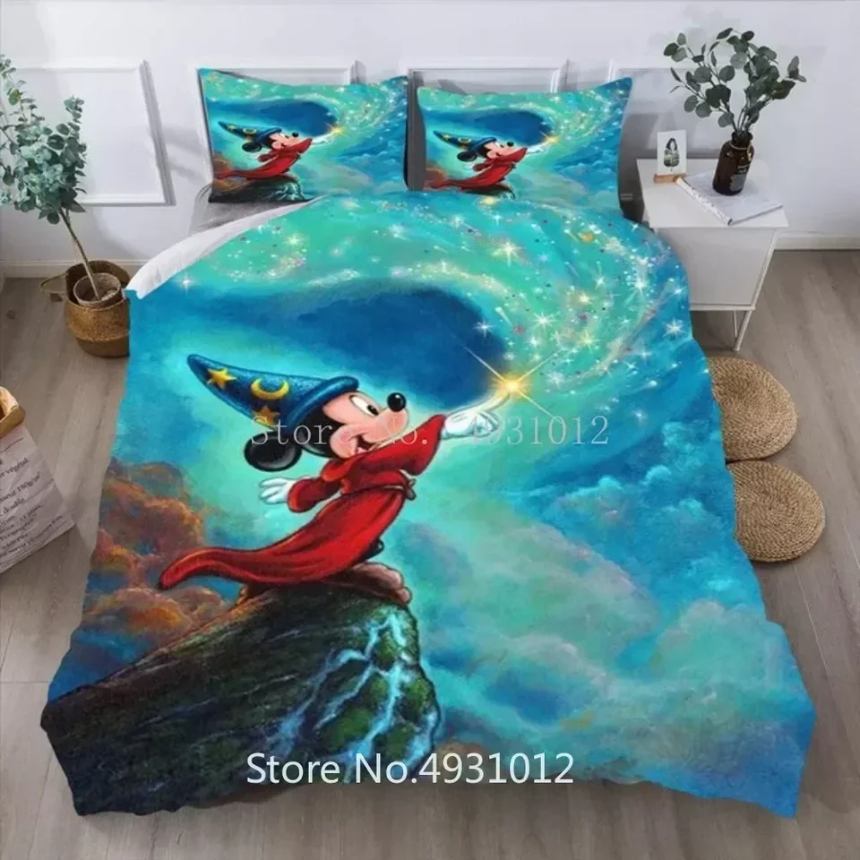Love Castle Mickey Minnie Mouse Duvet Cover Set 3D Cover Cover Bedlowes pre chlapca dievčenské posteľné súpravy