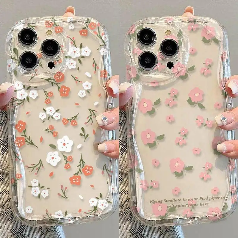 Love Heart Flowers Telefon Pase pre Huawei Honor 90 Lite 20 50 SE Nova 5T 11 7 9 10 P30 P30 Mate 30 40 Pro Soft TPU Wavy Casy
