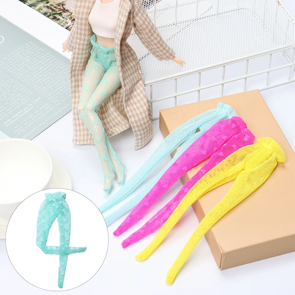 Love Heart Pattern Doll Silk Pančuchy pre 1/6 v mierke bábiky farebné pančucháče hadice dna ponožky elly leggingové doliny príslušenstvo