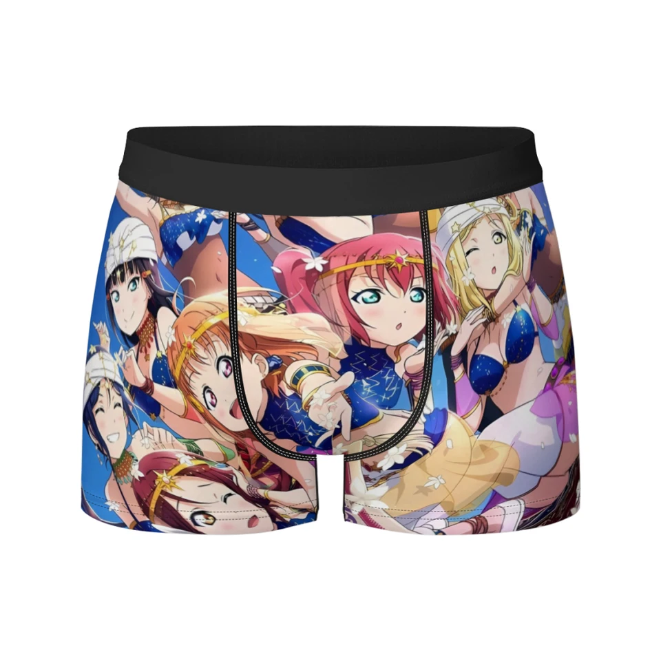 Love Live! Slnko !! Priedušné mlieko hodvábne chlapčeky elastické pánske spodné prádlo 3D boxer šortky boxer briefs