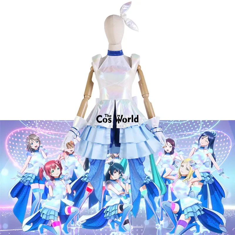 Love Live Sunshine X Miku Collaboration Banzai Digital Trippers Takami Chika Sakurauchi Riko Outfits Anime Cosplay kostýmy D102