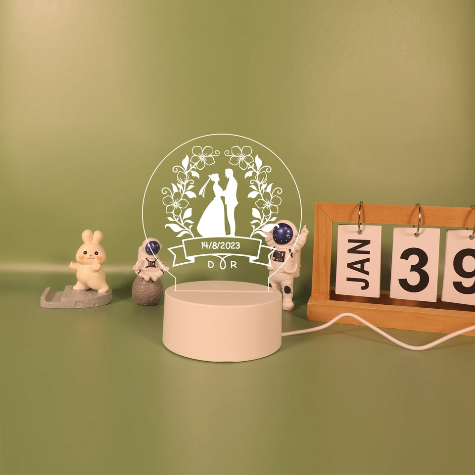 Love Modern 3D LED nočná lampa USB Atmosféra Desk