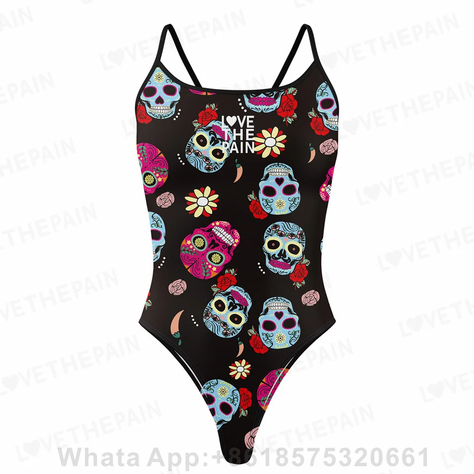 Love the Pain Women Swimsuit Sexy jednodielny pohodlný oblek Funkčný tréning plavky Pro Triatlon Beach plavky