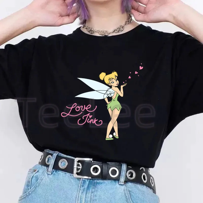 Love Tink Casual Kawaii Tlačte Tinker Bell Trshir Trend Trendy Cutoon Summer Dámske tričko Trič