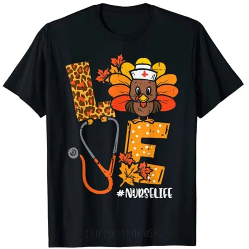 Love Turecko Stethoscope Life Life Deň vďakyvzdania Fall Women Grafické tričko