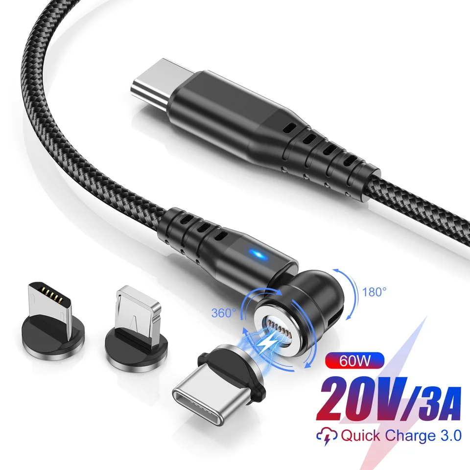 LoveBay 60 W PD Magnetický kábel pre iPhone 13 12 Samsung Xiaomi MacBook Huawei Rýchle nabíjačku