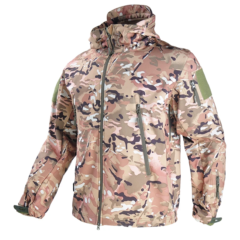 Lovecké bundy mäkké fleece taktické bunda Man Warb Outdoor Combat vodotesné muži oblečenie viacnásobné kabáty s kabátom vetra