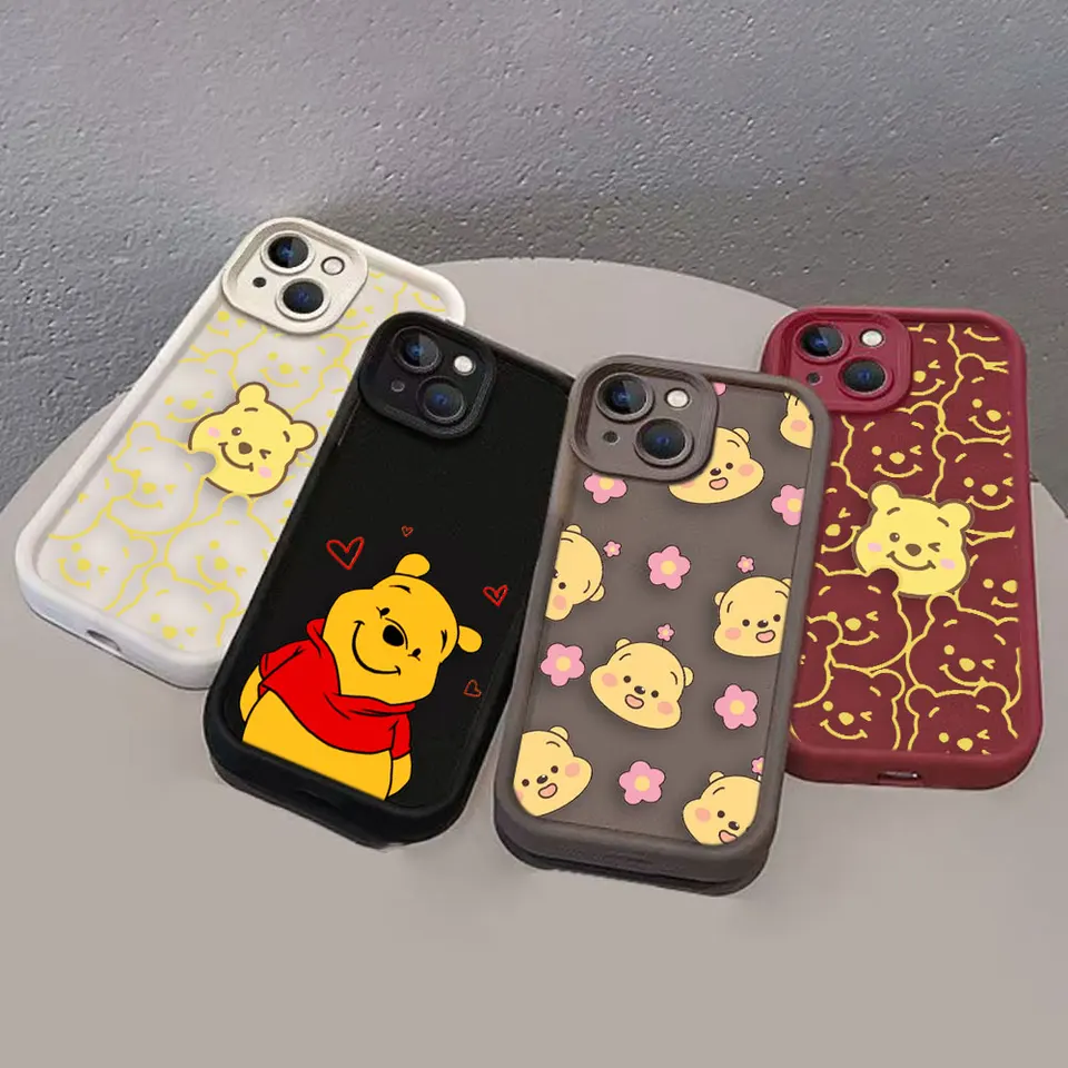 Lovely Bear Winnie the Pú Cover Puzdro pre telefón Samsung Galaxy S25 S24 S23 S22 S21 S20 Fe Plus Ultra 5G TPU Color Case Funda