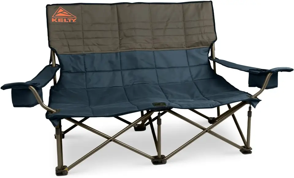 Loveseat Double 2 Person Campingova stolička, dve osoby skladacie sedadlo na festivaly, koncerty, chvosty, plážové dni, nízke s