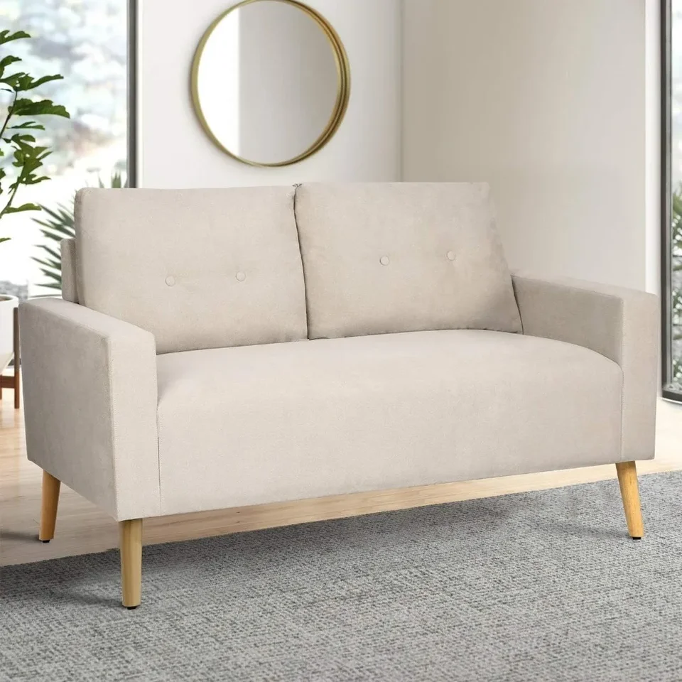 Loveseat Sleeper Button Lovesat Sleeper Chumen 2-miestna pohovka pre obývaciu izbu, béžová, vhodná pre obývacie izby a apartmány