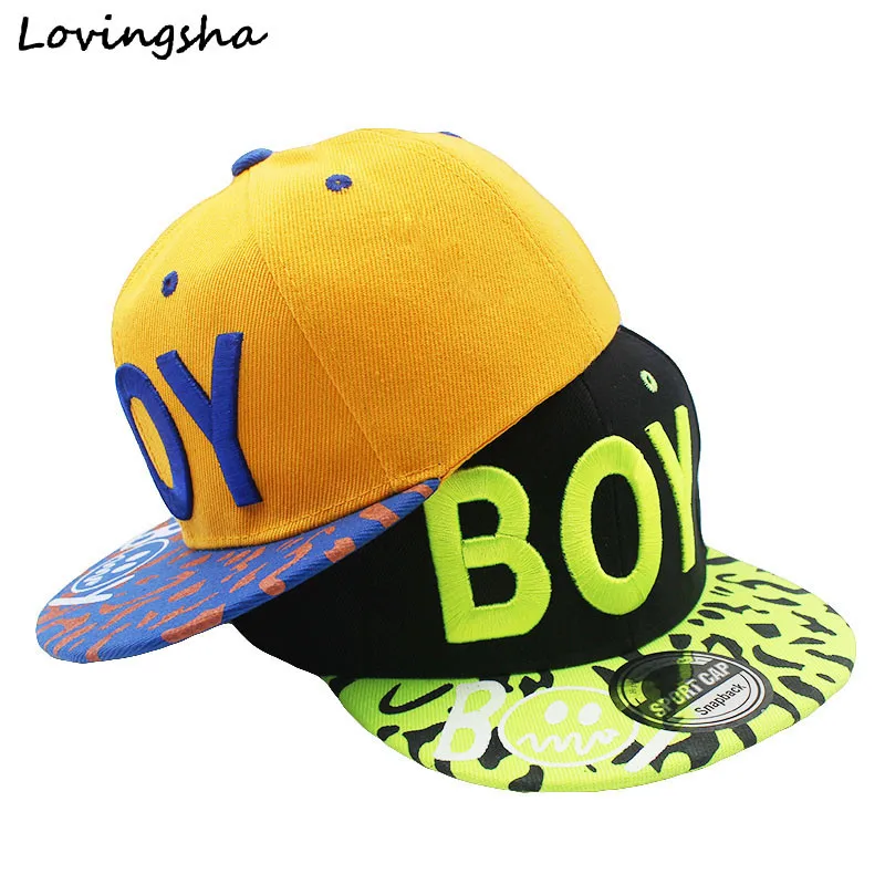 Lovingsha Nové jarné letné leto dieťa 3D list Boy Cap Boy nastaviteľná baseballová čiapka 3-8 rokov deti Snapback hip-hop klobúky Sun Hat C-12