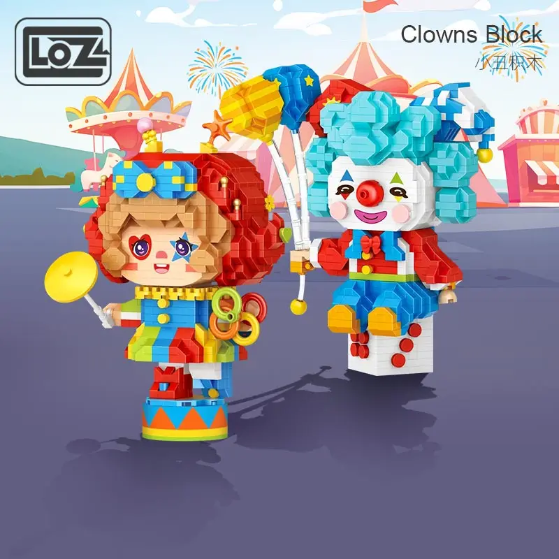Loz Circus Park Clown Party Micro častice zmontované hračky v stavebníctve Model Micro Diamond