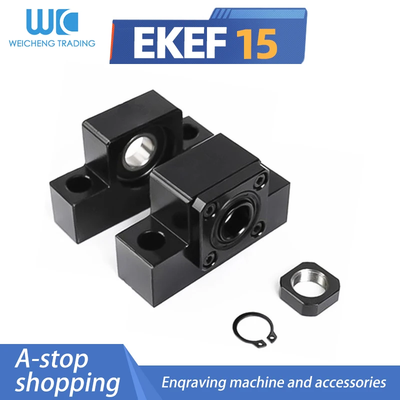 Ložiskové sedadlo Fixrd sedadlo EK15 EF15 BallScrew End Supports pre SFU2005/2010 loptová skrutka CNC časť EKEF15 END Support