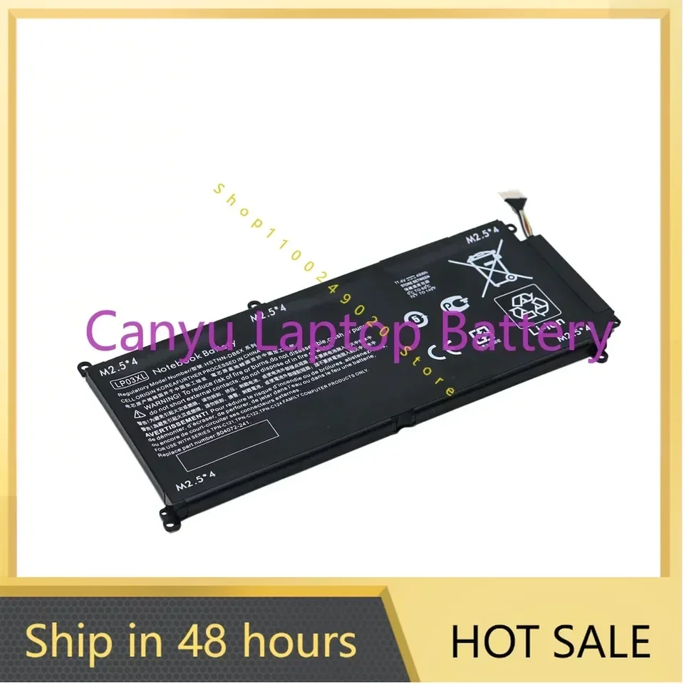 LP03XL pre HP Envy TPN-C122 807417-005 HSTNN-DB7C DB6C 15-AE020TX AE015TX Nový 11,4V 48WH 4200 mAh laptop batérie