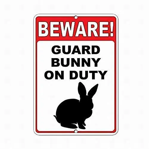 LPLPOL Dajte si pozor! Guard Bunny On Cute Style 1 Funny Citát znamenie cínový výstražný znak parkovacia značka Crossing Crossing