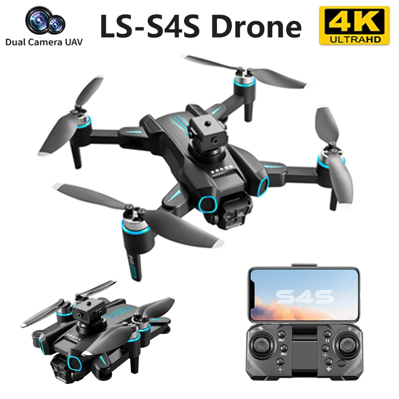 LS-S4S RC DRONE 5G WIFI FPV 360 ° Laserová prekážka vyhýbanie sa kefou bez kefiek GPS Návrat 4K HD DUAL COMERA RC RC QUADCOPTER DRONE Hračky