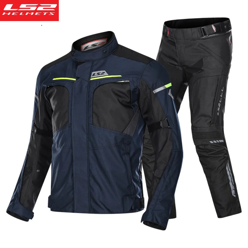 LS2 Originálna bunda motocyklov zimná teplá vodotesná bunda motorbike Men Outdoor Cestovo CE anti-pád motokrosové jazdecké oblečenie