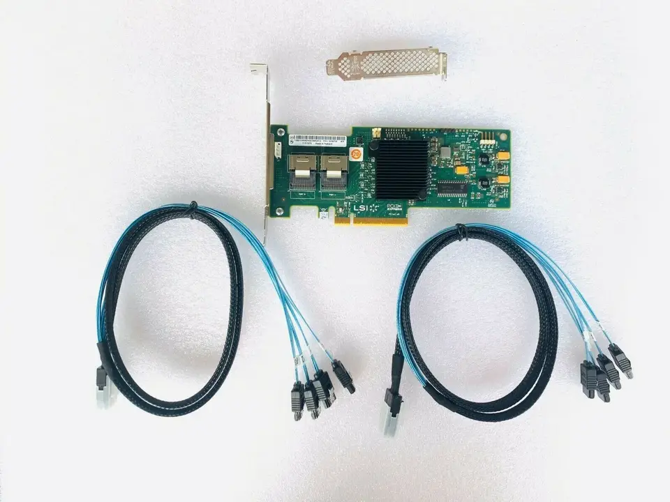LSI SAS 9220-8i 8-port 6GB/S PCIE HBA RAID SATA CONFORTY CARD+ SFF 8087-SATA*2