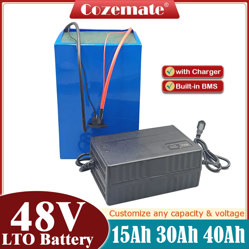 LTO 22S 52V 48V 30AH 40AH 15AH Littium Titanate BATÍNA 20000 cykly pre solárny úložný systém Forklift EV+5A nabíjačka