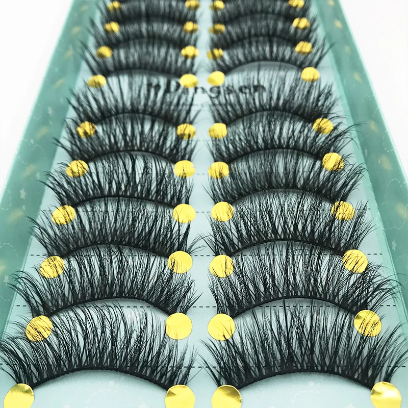 LTWEGO 5/10 páry faux 3d Mink Rifes Prírodné falošné mihalnice Dramatické nadýchané mäkké múdry zväzok kríž opakovane použiteľný makeup rias
