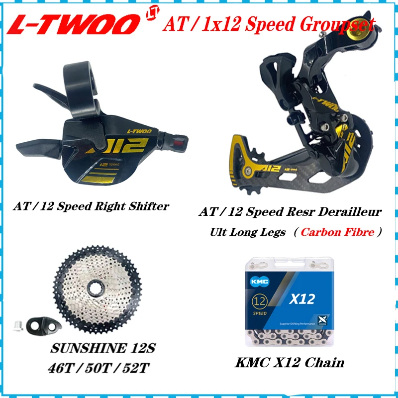 Ltwoo pri 1x12 rýchlostných prehadzovačov groupset 12 rýchlostných pák na pravú radu X12 Rd Sunshine Cassette 46T 50T 52T M6100-M9100