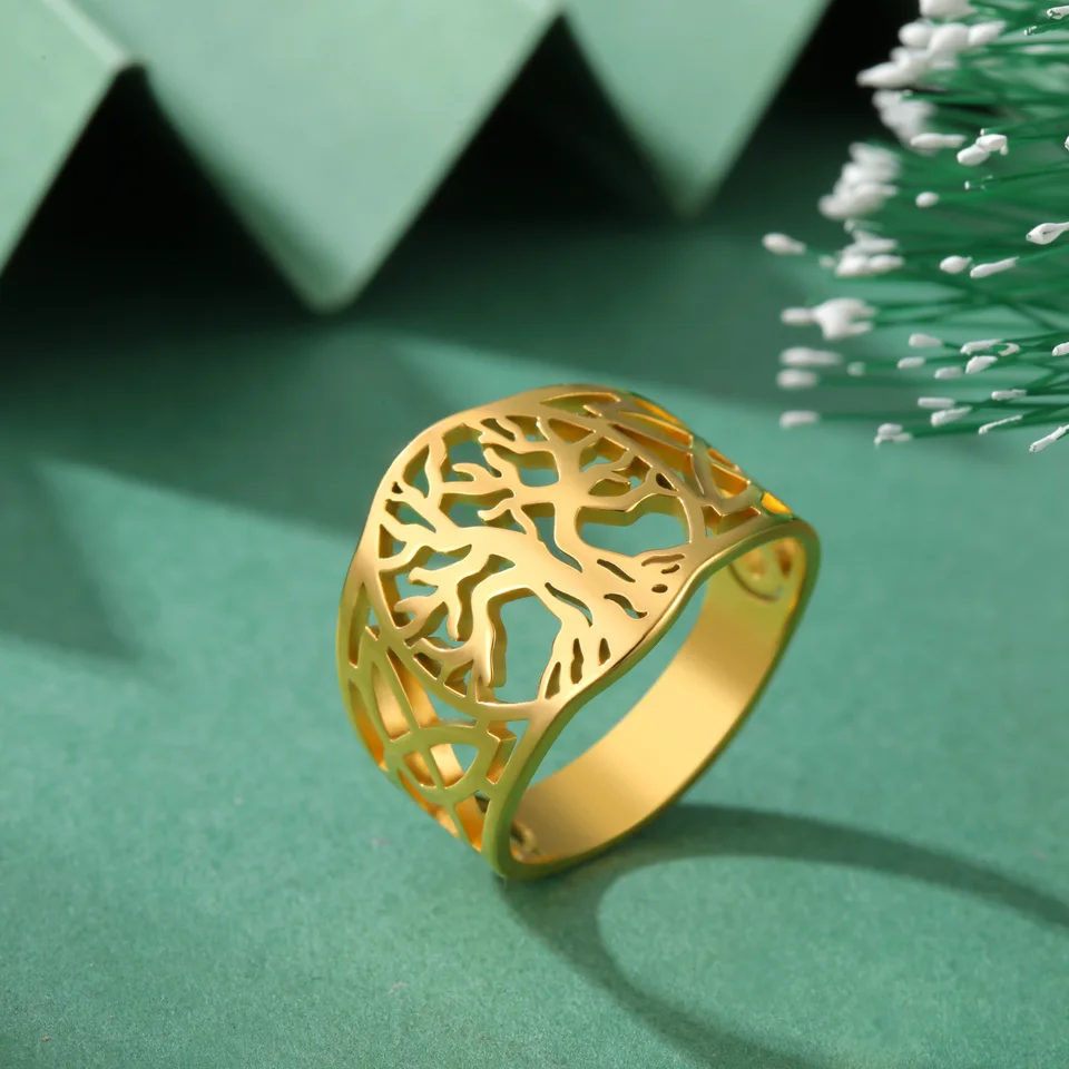 Lucktune Vintage Tree of Life Rings Rings Castless Celtic Knot Viking Runes Amulet Rings for Women Men