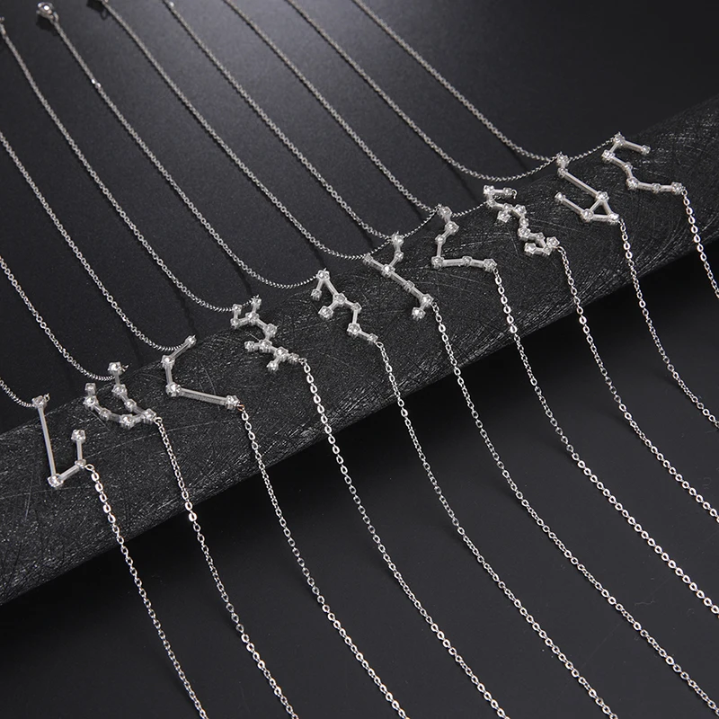Lucktune zirkón Constellation prívesok Náhrdelník Libra Panna Zodiac náhrdelník pre ženy z nehrdzavejúcej ocele narodeninové šperky darčeky 2025