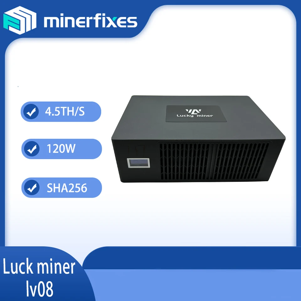 Lucky Miner LV08 WiFi 4.5th/S BM1366 SHA256 Domáci tichý lotériový banícka baníci stroj Solo Miner Bitcoin Miners Bitaxe Ultra Ultra